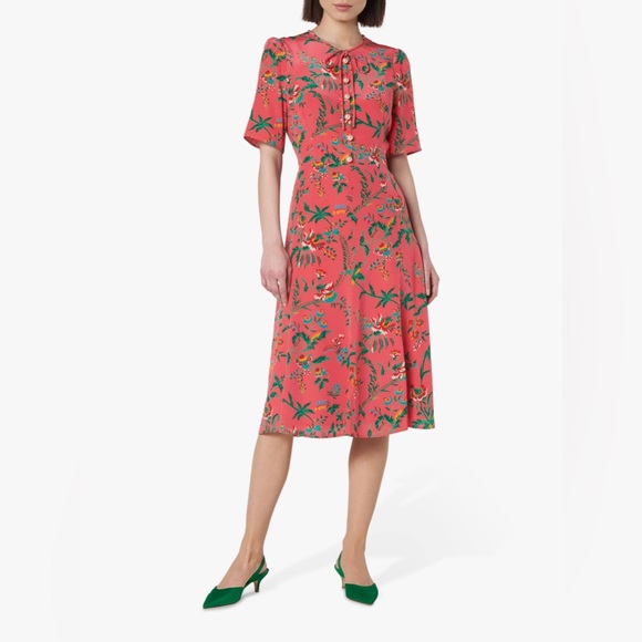 LK Bennett Montana Print Dress in Pink Multi
